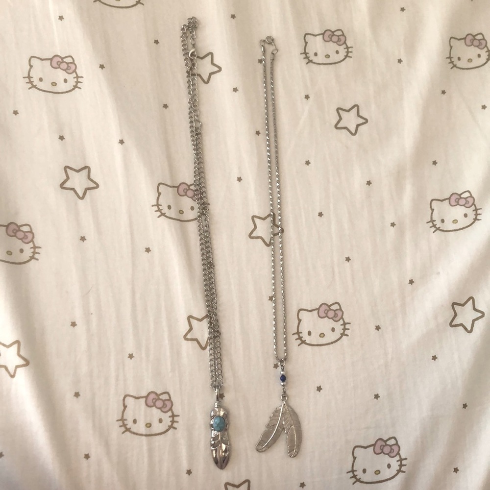 To feather necklaces